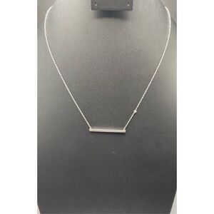 Silpada 'Minimalist' Horizontal Crystal Bar Pendant 925 Sterling Silver 16+ “